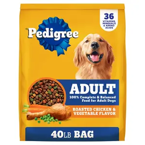 Pedigree Complete Nutrition Dry Dog Food for Adults - Roasted Chicken & Vegetable Flavor, 40 lb Bag