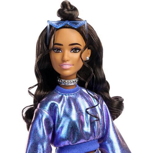 Mattel - Barbie Deluxe Style with Brown Hair in Metallic Blue Outfit  [Collectible Figurine/Statue/Bust] Paper Doll