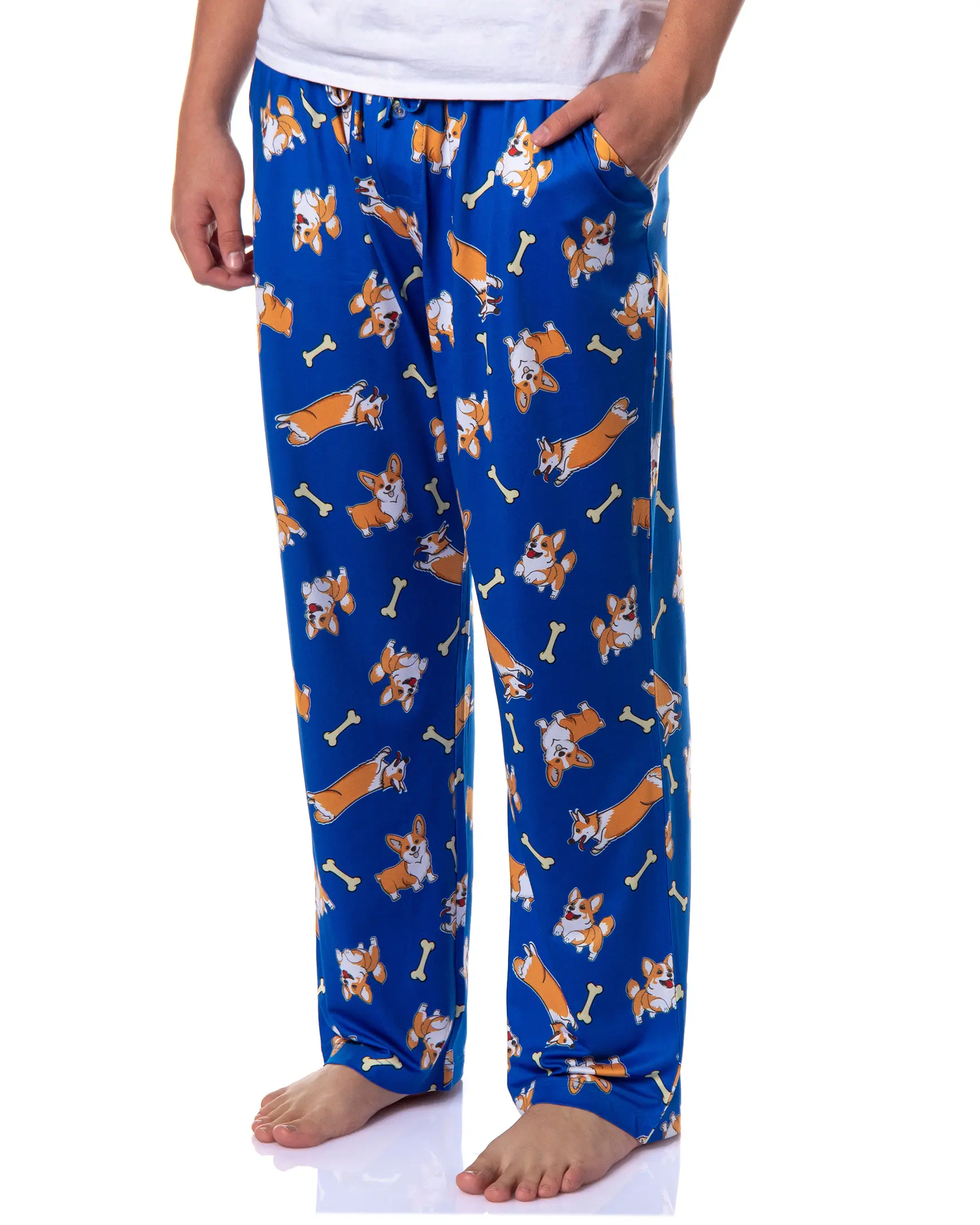 PJammy Men's Corgi Pajama Pants Corgi Dog Breed Fun Print Sleep Bottoms For Adults