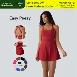 Halara Softlyzero Airy Backless Twisted Cool Touch Dance Active Dress-Easy Peezy Edition