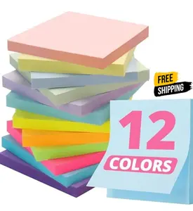 Sticky Notes, 12 Pads, 3x3 inches, Colorful Self-Stick Note Pads, Perfect for Office, Study, and Daily Life Organization - Soft Pastel