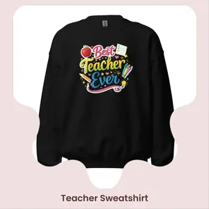 Men's Long Sleeve Pullover Knit Sweater Top - Athletic Menswear, Casual Cotton-Spandex-Polyester Knitwear, Colorful School-Themed Graphics, Classic Fit Soft Yarn Fabric, Teacher Appreciation Gift, Back to School Outfit