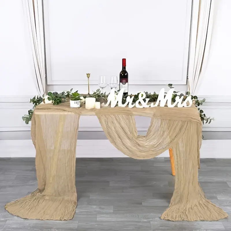 12-Pack Bohemian Multi-Color Cheesecloth Gauze Table Runners & Tablecloths, Elegant Home/Festive Decor for Weddings, Special Occasions, Wedding