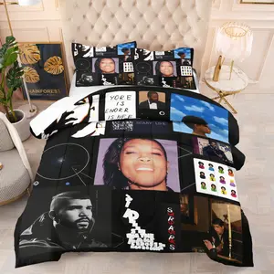 Drake Patterned Comforter Set, Soft And Durable Bedding Set, Includes 1 Comforter And 1 Or 2 Pillowcases, Everyday Holiday Birthday Gift Bedroom Decorations For Kids And Adults