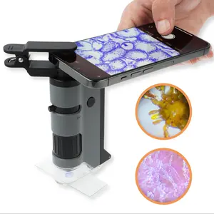 MicroFlip 100x-250x LED UV Pocket Microscope, Includes Smartphone Clip for Digiscoping (MP-250)