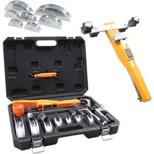 Ratcheting Pipe Tube Bender et 1/4" to 7/8" O.D., 90? Forward & Revere Bending Tool W/ 7 , Pipe  & Deburring Tool, Portable Cae for HVAC, Refrigeration, Plumbing & Hydraulic