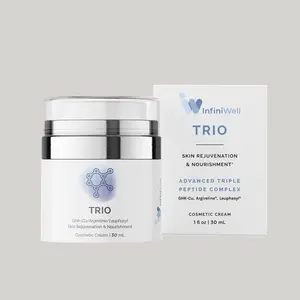 InfiniWell Trio Anti Aging Face Moisturizer & Wrinkle Cream - Advanced Triple Peptide Complex - Support Healthy Hydration Levels, Collagen & Elastin Production