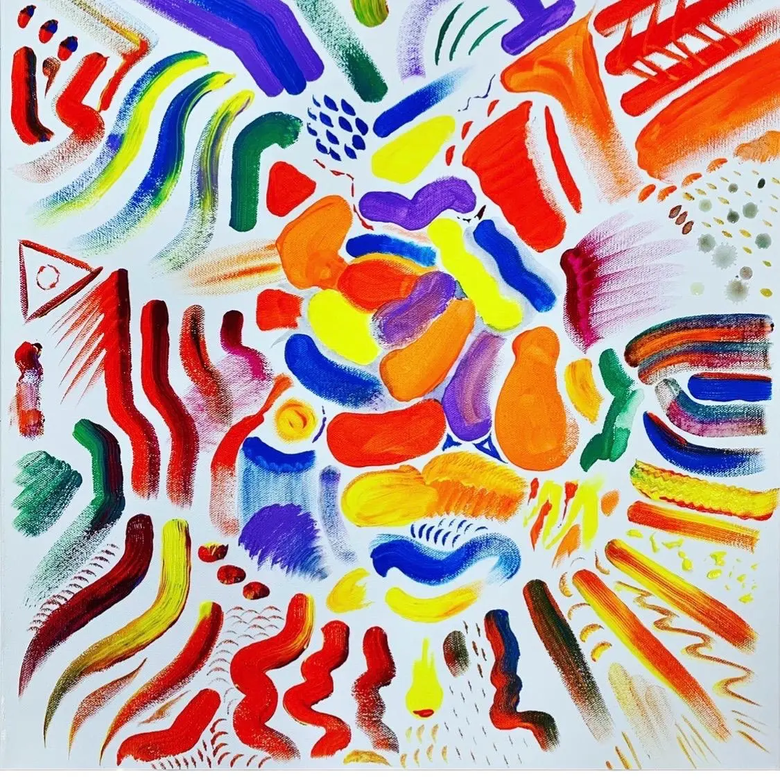 "Coexisting Colors" Acrylic Paint on 24 x 18 Canvas - High Quality, Canvas Level 3 with Hang Wire