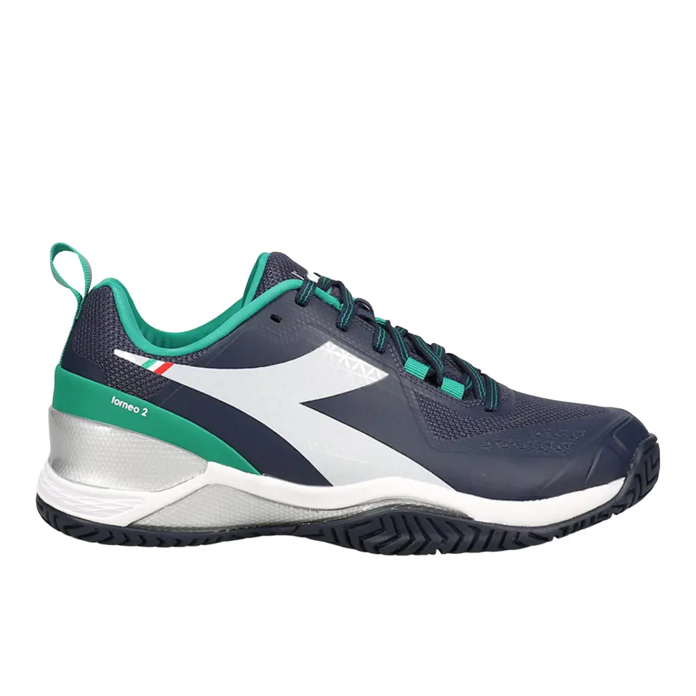 diadora Mens Blushield Torneo 2 All Ground Tennis Sneakers Shoes - Blue