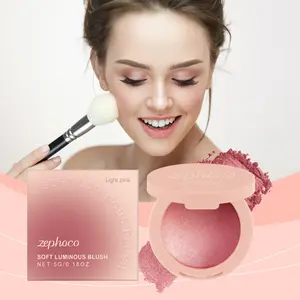 Zephoco Light Pink Luminous Pearl Blush✨Natural Finish Rosy Glow Silky Pigmented Cheek Color