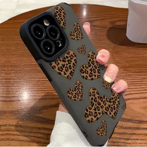 Leopard print love Boujee Matte Leather Case for iPhone 16 Pro Max/15/11 - Shockproof Flex, Lens Armor ,  Anti-Slip Grip, Shock resistant and dirt resistant
