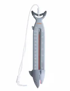 10" Large Shark Pool Thermometer – Jumbo Easy-Read Pool Water Thermometer with Fully Sinking Design for Accurate Readings, Tether Included for Swimming Pool, Spa, Hot Tub & Pond