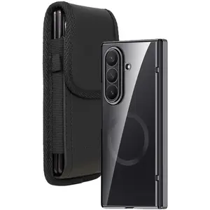 Nakedcellphone Combo for Samsung Galaxy Z Fold 7 Phone Case with Belt Clip Pouch Holder - Built-In Screen Protector - Hinge Cover - Compatible with MagSafe