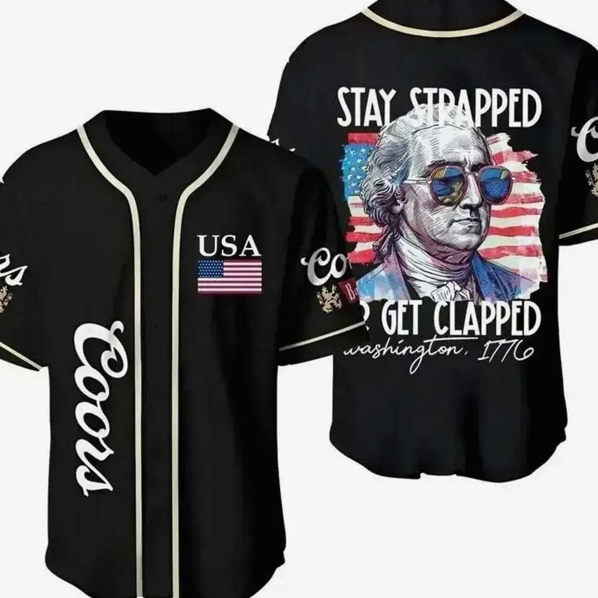 US Flag Washington 1776 Baseball Jersey, Coor's Beer Washington Jersey, Washington 1776 Jersey , Baseball Jersey Shirt, Trendy Jersey Shirt, Sport Jersey for Men and Women WA5 883