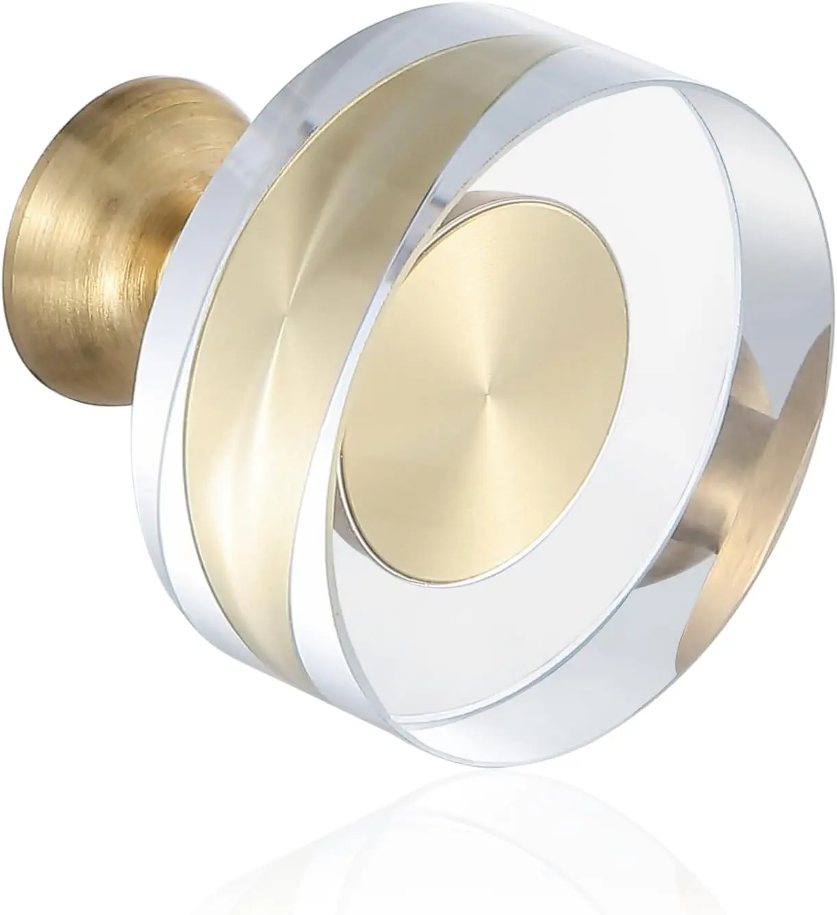 6-Pack 1-1/4" Dia. Durable Brass Round Doorknobs with Brushed Finish - 1-1/4" in Hardware for Bedroom, Kitchen Cabinets, Dresser Durable Pulls, Bifold Doors