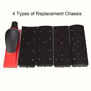 Manual sanding block, vacuum sanding block, adjustable air inlet manual sanding machine, with 4 backing polishing pads for polishing, home cleaning, and car maintenance