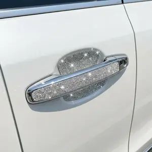 Rhinestone Car Door Handle Protectors (8-Piece Set) – Scratch Protection with Sparkle Car Decals Vehicle Exterior Decoration