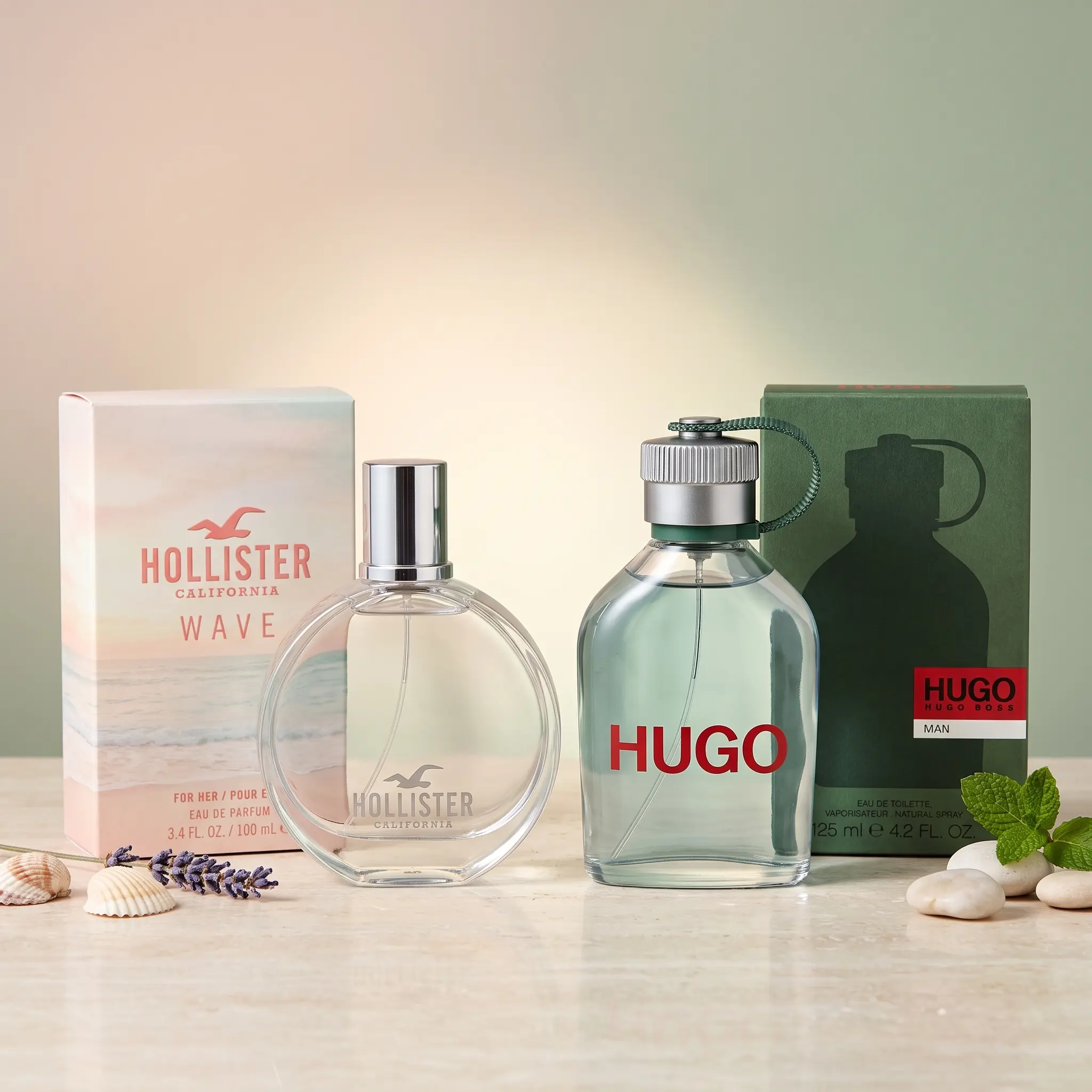 Hollister Wave & Hugo Man: His & Hers Perfume + Cologne Set