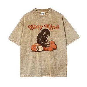 Unisex Cotton Graphic Tee Team Punch Monkey  Monkey Print Shirt Vintage Washed Retro Style Animal Humor Streetwear Soft Breathable Short Sleeve Crewneck Loose Fit Casual Everyday Wear Gift Idea Trendy Aesthetic Tee