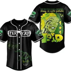 Feid Ferxxo Merch Ferxxocalipsis Tour Baseball Jersey Short Sleeve Streetwear Shirts Women Men Hip Hop, Feid Ferxxo Baseball Shirt, Black Jersey Merch, Feid Ferxxo Baseball Team, Softball Game Day Shirt, Feid Ferxxo Baseball Shirt Jersey, Gifts for fan