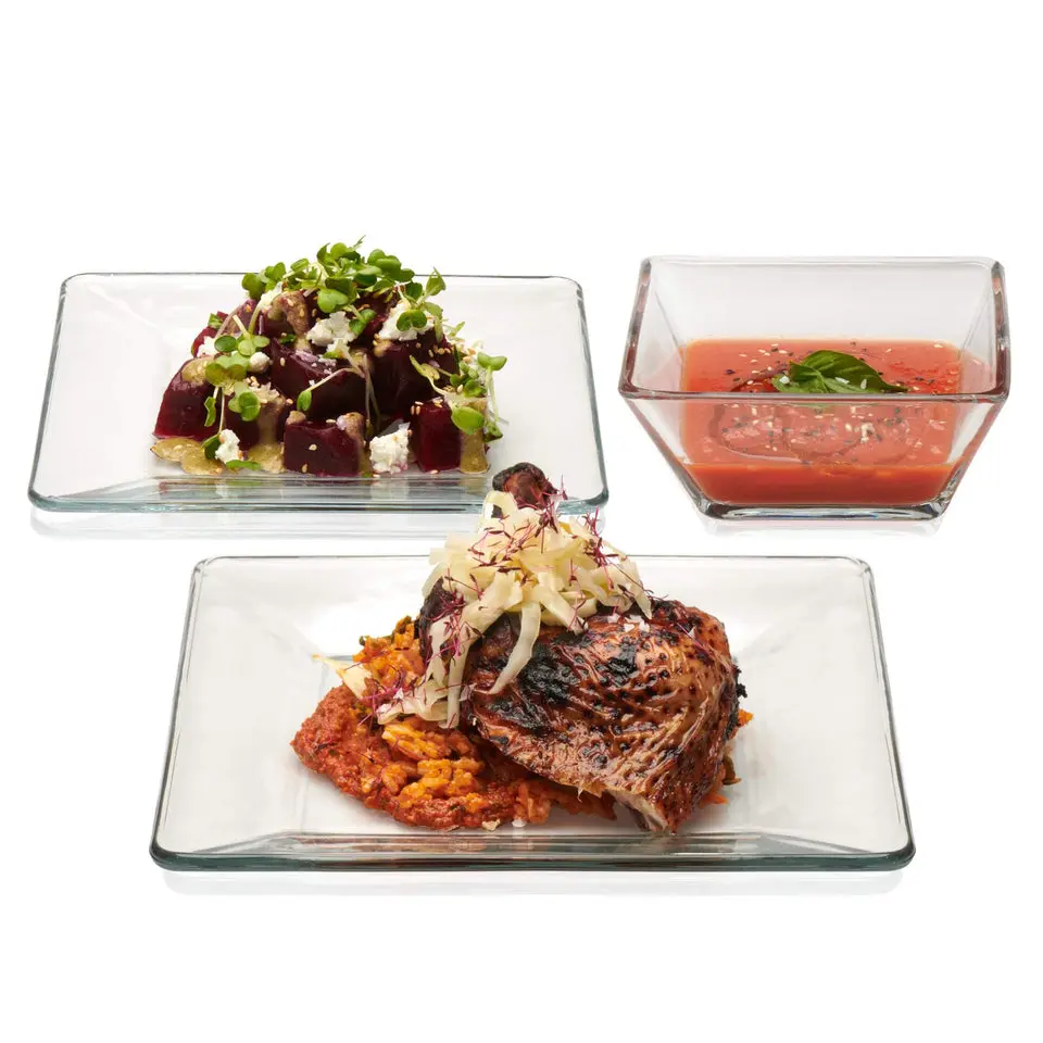 Libbey Tempo 12-Piece Glass Dinnerware Set Libbey Tempo 12-Piece Glass Dinnerware Set