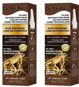 Plant-Based Hair Dye Cream with Integrated Comb for Easy Application Brown & Blcak Highlights No Damage Mild Haircare