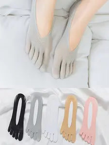 Women's Five-Finger Socks, Breathable Anti-Slip Quick-Dry Invisible Toe Separated Design, Comfortable Fit Moisture-Wicking Daily Wear