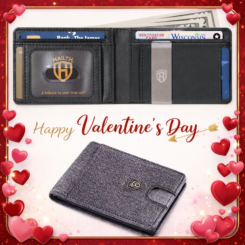 HAILTH Denim Men's Slim Wallet with RFID Blocking