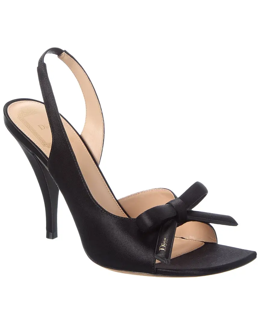 Dior Bow Satin Slingback Sandal