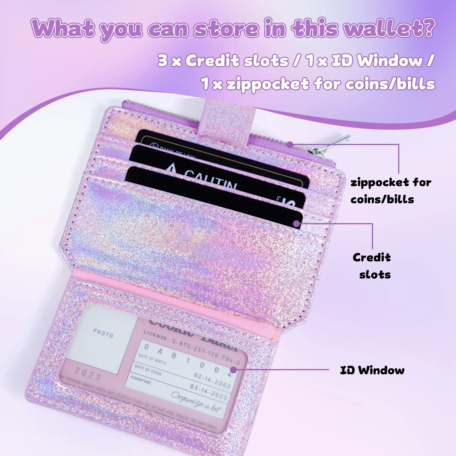 2026 (Mother's Day Gift) TikTok Viral Pink Holographic Card Holder with Pink White Bracelet - Multi-Function Wallet with Coin Pocket | Portable Fashion Accessory for Women - TikTok Shop 2026 (Mother's Day Gift) TikTok Viral Pink Holographic Card Holder with Pink White Bracelet - Multi-Function Wallet with Coin Pocket | Portable Fashion Accessory for Women - TikTok Shop
