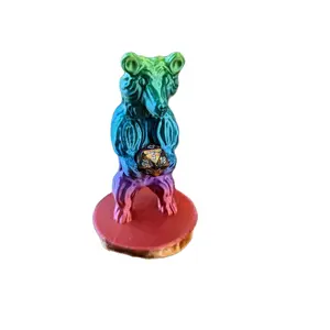 Rainbow Dice Guardian Bear Gummy Bear Dice Guardian TTRPG Accessories PLA Bear PLA Print 3D Print D20 Dice ttrpg dice rpg accessories