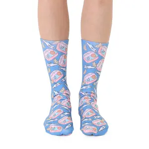 Sardine Crew | Unisex Fun Printed Mid-Calf Socks - Casual Comfy Daily Wear Polyester Socks - One Size Fits Most - Womenswear & Menswear Gift
