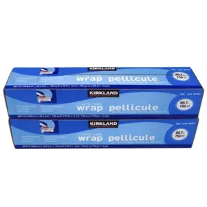 Kirkland Signature Stretch Tite Plastic Food Wrap PMYknx, 2 Packs (750 Sq ft Food Wrap)