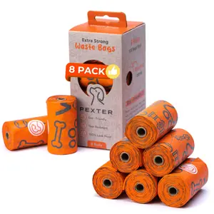 Dog Poop Bags, Leak-Proof, Strong and Unscented, 8 Pack (120 Poop Bags)