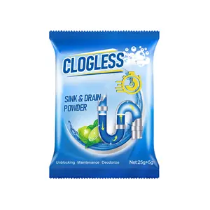 Drain Powder for Sink Toilet Kitchen, Fast-Acting Clog Remover, Professional Strength Plumbing Cleaner