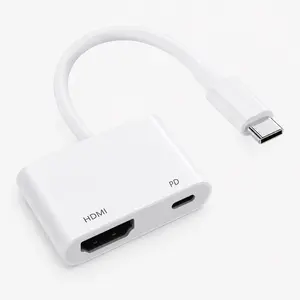 USB-C to HDMI Adapter for iPhone 15/16, 4K@60Hz with 100W PD Charging for TV & Monitor, Perfect for Game Day