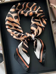 Fashion Leopard Print Square Scarf, New Style Fashionable Hair Band, Fashionable Scarf for Women, Casual Versatile Scarf for Daily Wear