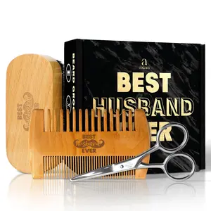 AXIARA Beard Kit for Men Grooming and Care - Complete Grooming Set with Brush, Comb, Scissors & Storage Bag - Husband Birthday Gift Ideas, Birthday Gifts for Men, Beard Growth Kit