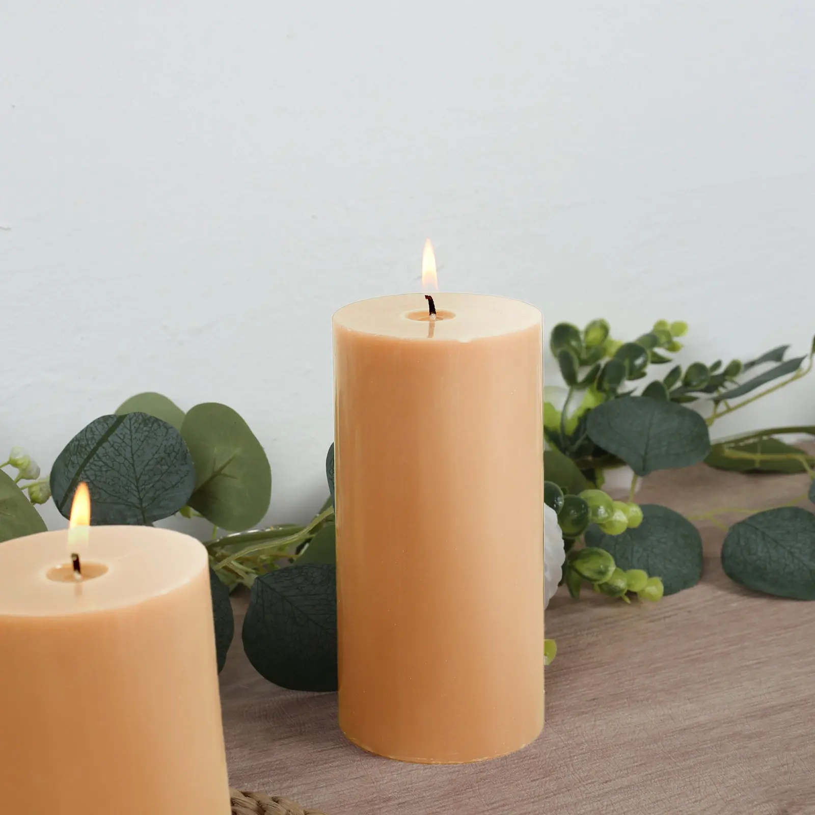 6-Pack Unscented Beige Paraffin Wax Pillar Candles - 3"x6" Dripless, Smokeless Cotton Wicks, 60-Hour Long-Lasting Clean Burn (Home Decor, Home Supplies)