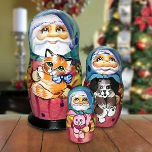 Kitty Cats Santa Matreshka Nesting Doll Pets by by G. DeBrekht - 147322