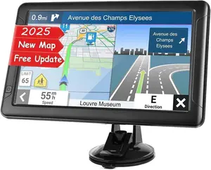 GPS Navigator for Car Truck RV, 9 ” Trucker GPS for Semi Truck 2026 Map， Real Voice Spoken Turn-by-Turn Direction Reminding Navigation System for Cars, Vehicle GPS with Speed and Red Light Warning