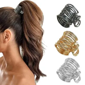 Women's Fashion Hollow Geometric Hair Clip, Hairpin, Metal Hair Claw & Cross Design, Stylish Hair Accessory for Daily Wear