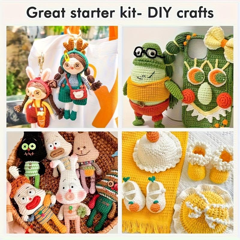 Acrylic Yarn Set, Size 1820, 52 Colors, Includes Crochet Hooks & Knitting Needles, Ideal for Beginners & Adults, Perfect Gift