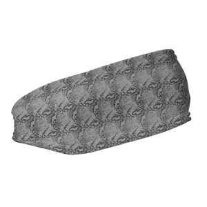 Fleece Headband: Silver Python
