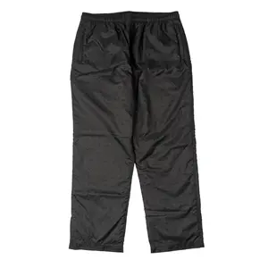 Men's Solid Casual Nylon Fabric Track Pants, Chrome Hearts Black Sublimated CH Logo Print Bottoms