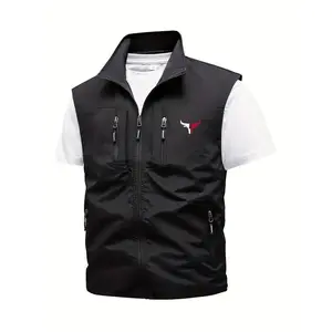 Men's Multi-Functional Tactical Vest for Fishing Outdoor Hiking Camping, Spring Summer Versatile Utility Waistcoat for Photography Workwear