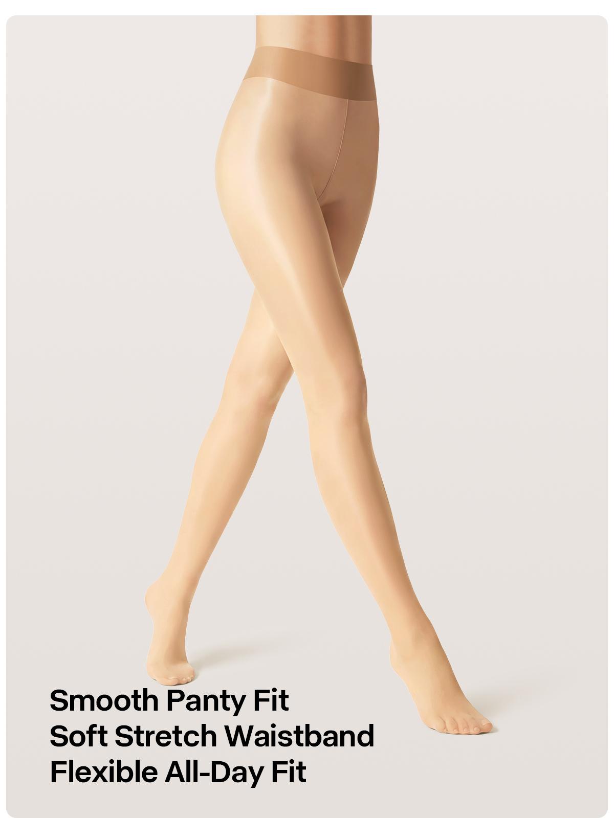 Women's 3-Pack High-Waist Pantyhose, Sheer Silky Underwear Set with an Ultra-Smooth Glossy Oil Shine, Underwear Sets Thigh Highs Sparkle
