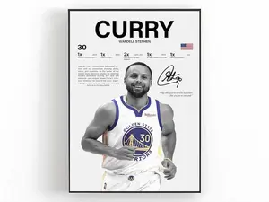 Stephen Curry Poster, NBA Wall Art, Basketball Digital Print, Sports Decor Gift