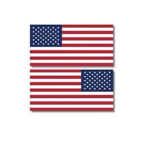 10 Pack American Flag Removable Stickers - Normal & Reversed - 3M Vinyl - Bubble-Free Adhesive - Peel & Stick
