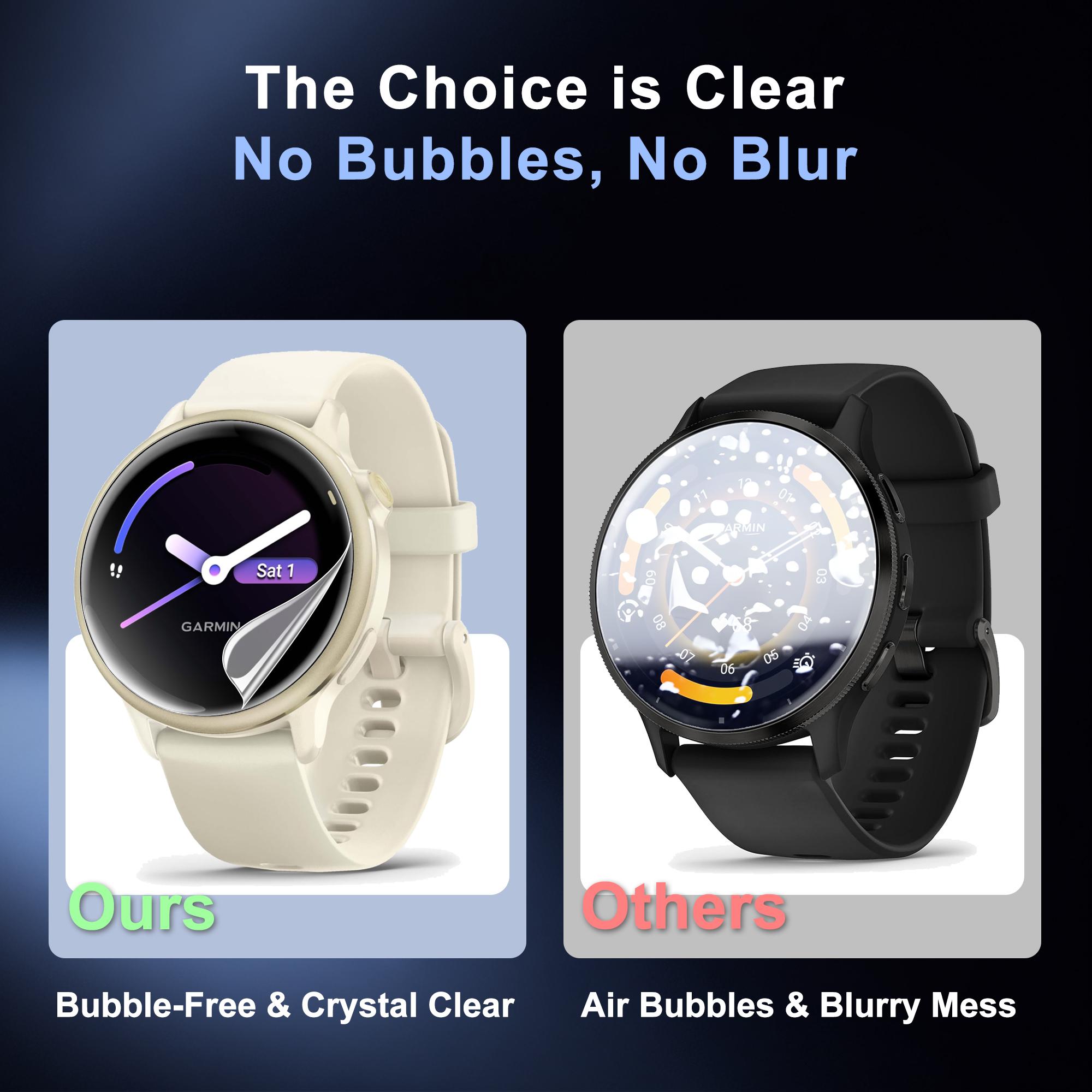 JavoYion 6-Pack Screen Protector for Garmin Vivoactive 6/5, High Clarity Soft Film, Touch Sensitive, Anti Scratch, Bubble Free, Flexible Screen Protector